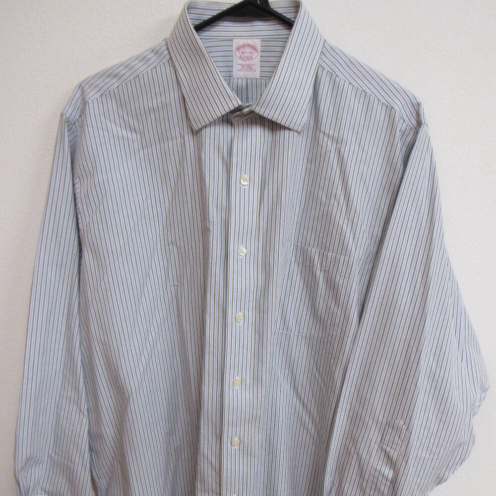 Brooks Brothers Traditional Fit Multicolor Striped Long Sleeve Shirt 16.5/33‎
